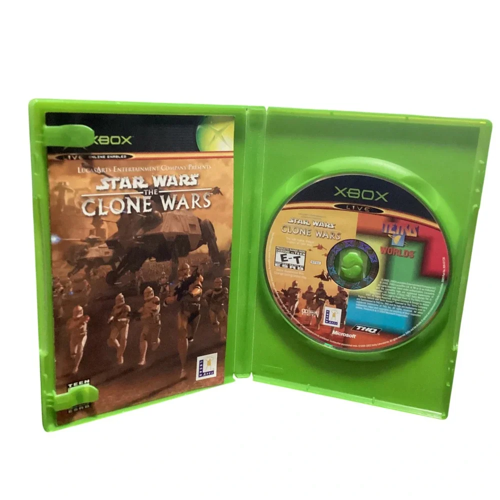 Star Wars The Clone Wars Tetris Worlds Combo Microsoft Xbox Original OG Bundle
